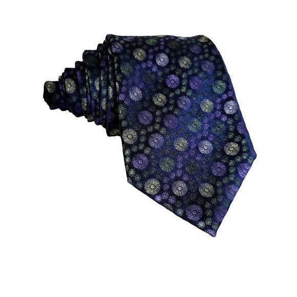 Simon Carter London Handmade Floral Theme Embroidery Silk Tie W3.5 in L 58.5 in - Picture 13 of 15